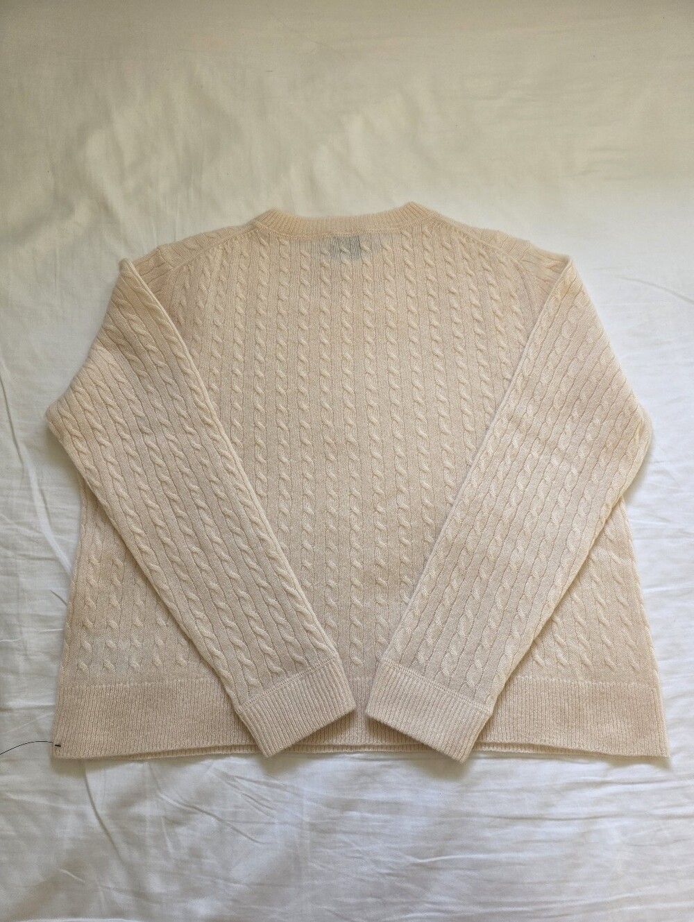 NWT Reformation Cashmere Boyfriend Sweater - Cream Cable - Small - Picture 10 of 12